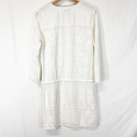 Soft Surroundings White/Cream Embroidered Swim Suit Cover Up Dress Cotto… - Picture 8 of 10